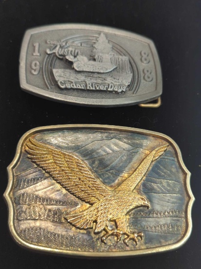 BELT BUCKLES EAGLE, 1988 CEDAR RIVER DAYS AUSTIN, MN