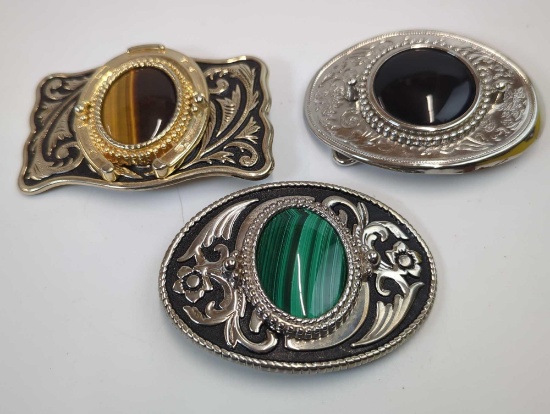 BELT BUCKLES VINTAGE WITH STONE (3)