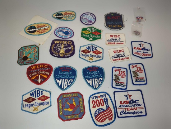 PATCHES BOWLING, (2) LAPEL PINS