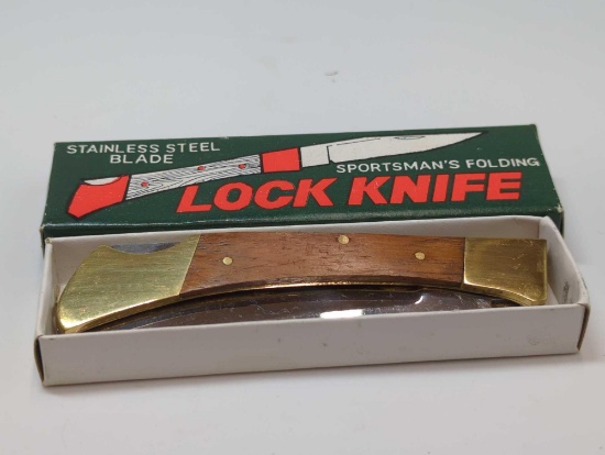 SPORTSMAN'S FOLDING LOCK KNIFE STAINLESS STEEL BLADE