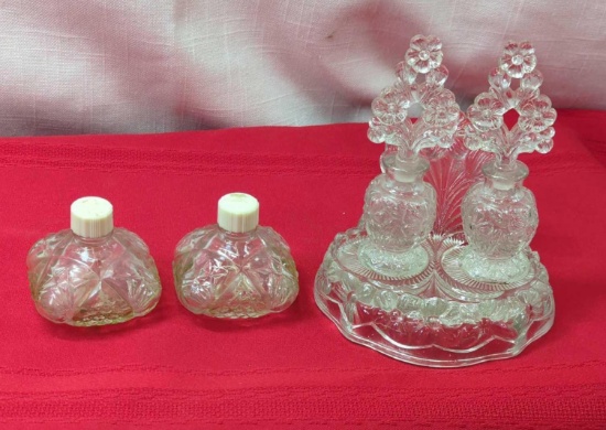 DECORATIVE GLASS PERFUMES - 2 WITH GLASS STOPPERS