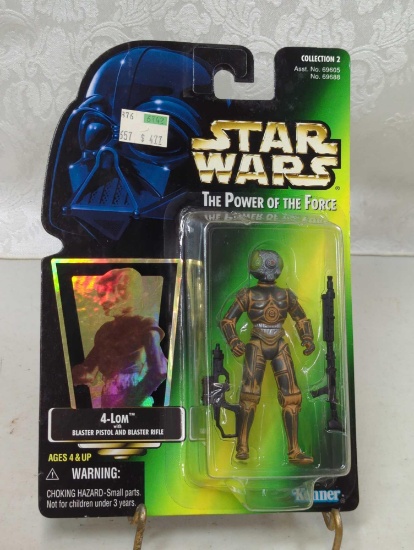 STAR WARS THE POWER OF THE FORCE - 4-LOM W/ BLASTER PISTOL AND BLASTER RIFLE - KENNER