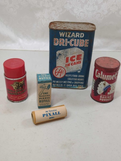 VINTAGE BOX-TIN LOT INCLUDING BULLSHI+ REPELLENT