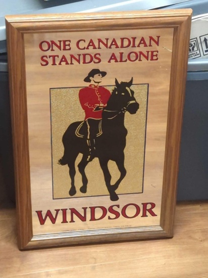 CANADIAN WINDSOR MIRROR ONE CANADIAN STANDS ALONE 14"X22"