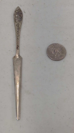 CORN PALACE LETTER OPENER 6" NICKEL SILVER