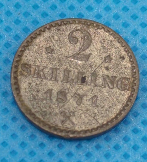 1871 NORWAY 2 SKILLING