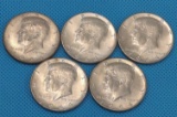 1964 KENNEDY HALF DOLLARS - 5