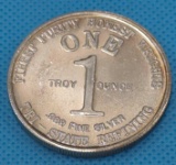 TRI-STATE REFINING ONE TROY OZ. .999 FINE SILVER ROUND