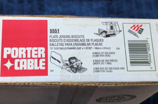 PORTER-CABLE PLATE JOINING BISCUITS 5551 FOUR BAGS 250 EACH