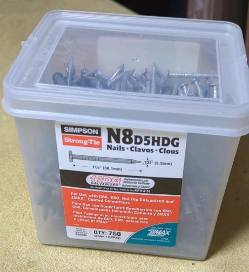 Simpson Strong-Tie N8D5HDG Nails, Hot-Dip Galvanized, 750 Pack