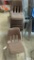 10 Brown Stackable Plastic Chairs, Metal Legs, Fabric-Padded Seats