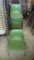 10 Green Plastic Molded Shell Style Stackable Chairs, Metal Frame