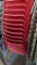10 Red Stackable Plastic Molded Shell Chairs, Metal Frame, Red