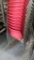 10 Red Stackable Plastic Molded Shell Chairs, Metal Frame, Red