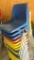 10 Stackable Plastic Molded Shell Chairs, Metal Frame