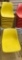 10 Yellow Stackable Plastic Molded Shell Style Chairs, Metal Legs