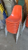 Herman Miller Eames Molded Fiberglass Side Chair, Orange, Stackable