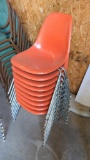 Herman Miller Eames Molded Fiberglass Side Chair, Orange, Stackable
