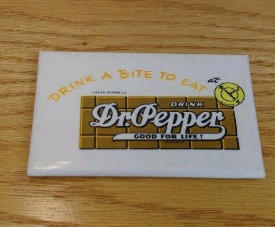 Vintage Dr. Pepper Mirror, 1950s "Drink a Bite to Eat" Design