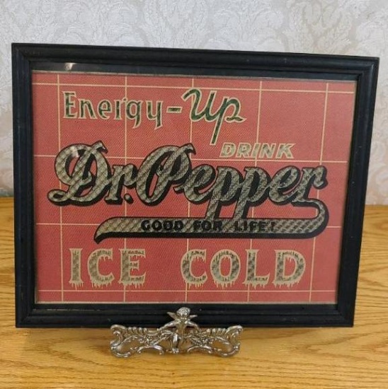Framed Vintage Dr. Pepper Energy-Up Ad, Mid-20th Century