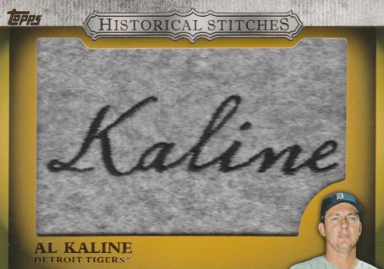 AL KALINE 2012 TOPS HISTORICAL STITCHES PATCH CARD