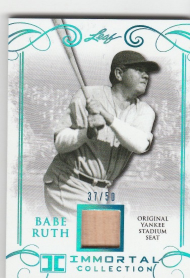 BABE RUTH 2017 LEAF IMMORTAL COLLECTION YANKEE STADIUM SEAT CARD