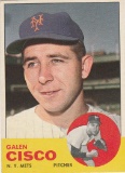GALEN CISCO 1963 TOPPS CARD #93