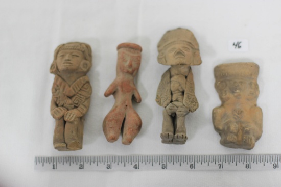 4 Clay Effigy Statues