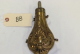 Decorated Brass Powder Flask