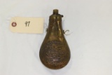 Bird Decorated Copper Powder Flask