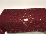 Indian Rug w/Red And Black Design & Tassels (76
