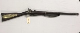 US Springfield, Model 1857 .58 cal Rifle w/ Maynard Tape Cartridge, old sling & brass patch box (mis