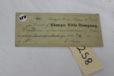 Sharps Rifle Company Receipt, May 18, 1878