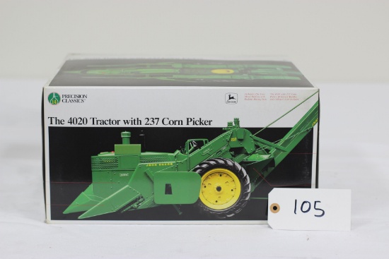 #105 JOHN DEERE 4020 TRACTOR WITH 237 CORN PICKER 1/16-SCALE PRECISION CLASSIC NO. 14 (NIB)