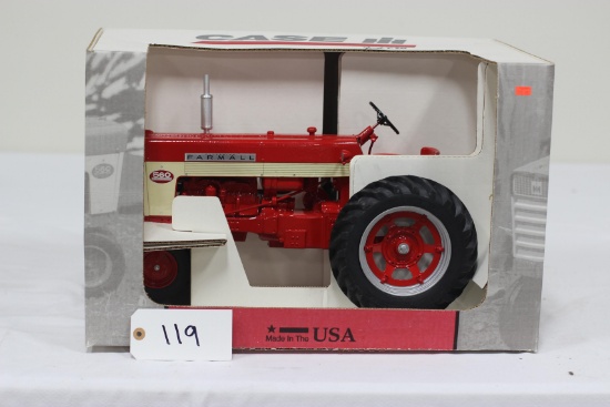 #119 FARMALL 560 TRACTOR 1/8-SCALE, SIGNED “JOSEPH L. ERTL” (NIB WITH SHIPPING BOX)