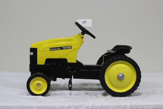 #135 2002 NEW HOLLAND TM165 PEDAL TRACTOR (PAINTED YELLOW AND BLACK)
