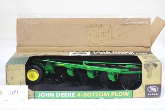 #204 JOHN DEERE 4 BOTTOM PLOW 1/8-SCALE SIGNED “JOSEPH L. ERTL” (NIB WITH SHIPPING BOX)