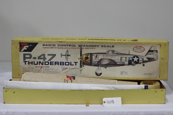 #208 9-47 THUNDERBOLD RADIO CONTROL STANDOFF SCALE KIT, 1976 TOP FLITE MODELS (NIB)