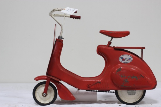 #224 BSA CHILD'S RIDE-ON SCOOTER (TIN WITH EAGLE DECALS)