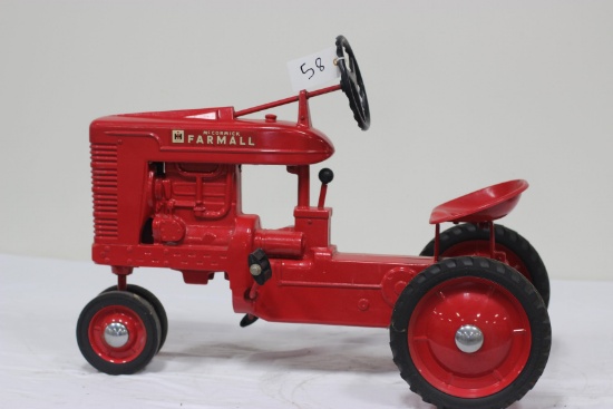 #58 1954 FARMALL M LARGE PEDAL TRACTOR (NO HITCH LATCH, REPAINTED)