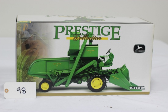 #98 JOHN DEERE 45 COMBINE 1/16-SCALE, 2 ROW CORNHEAD, PRESTIGE COLLECTION (NIB)