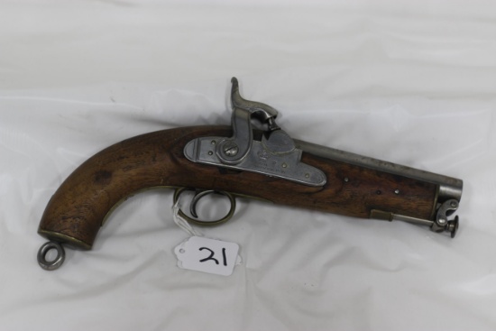 #21-EARLY 1846 .60 CAL TOWER PERCUSSION PISTOL