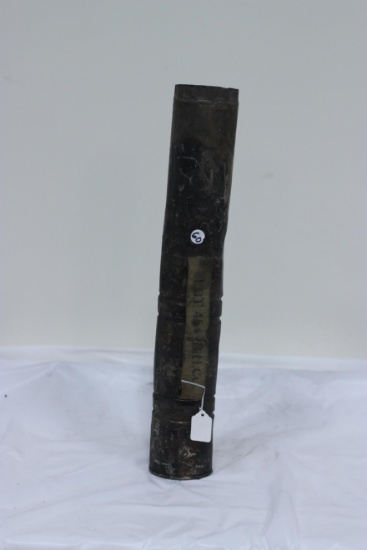 #60-WWI TIN MAP TUBE MARKED ON STRAP "LOT 45 B.H. CO"
