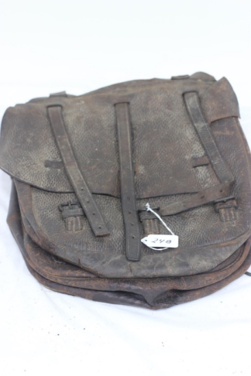 #248-INDIAN WARS LEATHER SADDLE BAG MARKED "U.S."