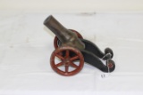 #11-BRASS BARREL SIGNAL CANNON W/CAST IRON CARRIAGE