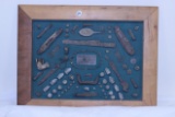 #84-CIVIL WAR BATTLEFIELD RELICS DISPLAY BOARD (95 PIECES)