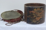 #91-CIVIL WAR DRUM W/PAINTED EAGLE AND MARKED 