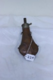 #224-POWDER FLASK W/DECORATIVE COPPER AND BRASS