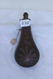 #225-POWDER FLASK W/DECORATIVE COPPER AND BRASS