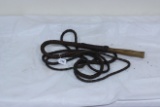 #246-LEATHER BULL WHIP W/WOOD HANDLE